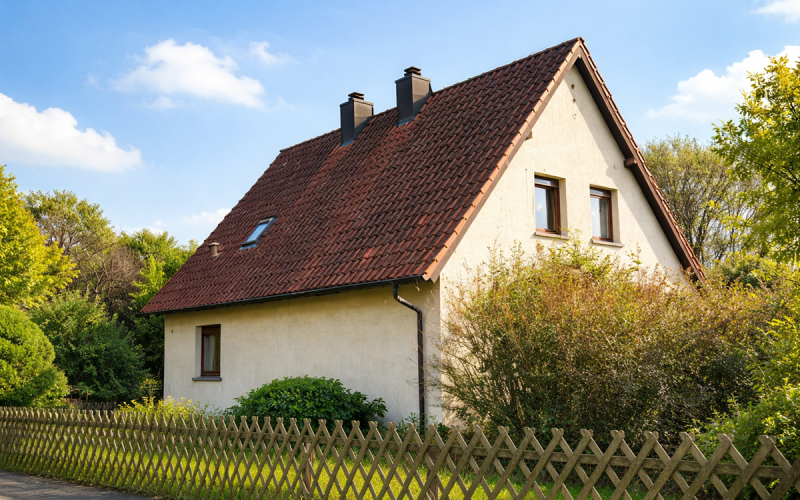 Straßenansicht von der Rückseite der Liegenschaft
