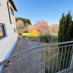 Blick von der Küche zur Terrasse und Grundstück